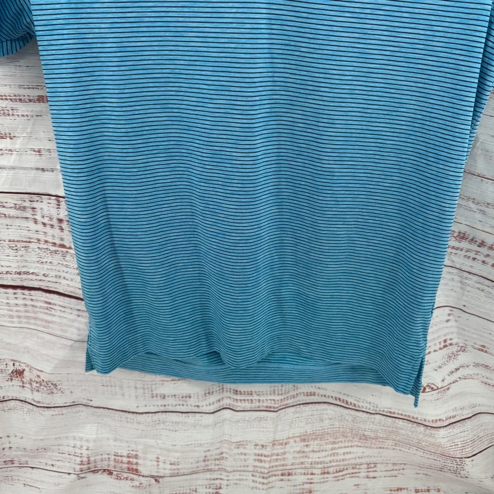 FootJoy Polo Shirt Mens Medium Stripe Performance Golf Athletic Casual Preppy‎